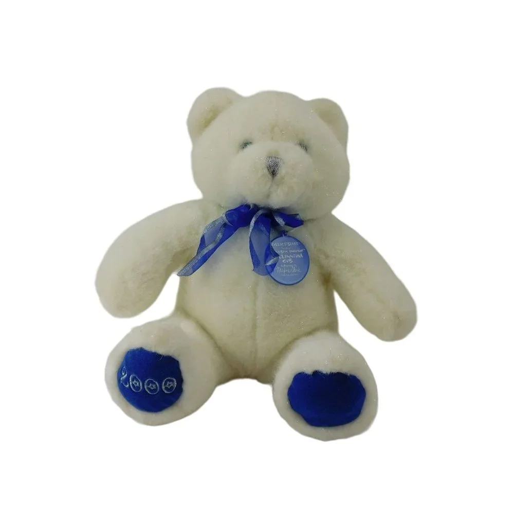 Vintage Build A Bear Blue/White/Sparkle 2000 Millennium Cub Limited Edition 11" - Picture 2 of 8